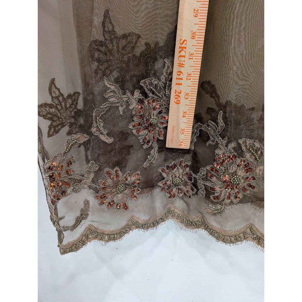 Jovani Formal Gown Set 14 Brown Embroidered Sequin Lace Whimsigoth Gala Evening - Picture 12 of 13